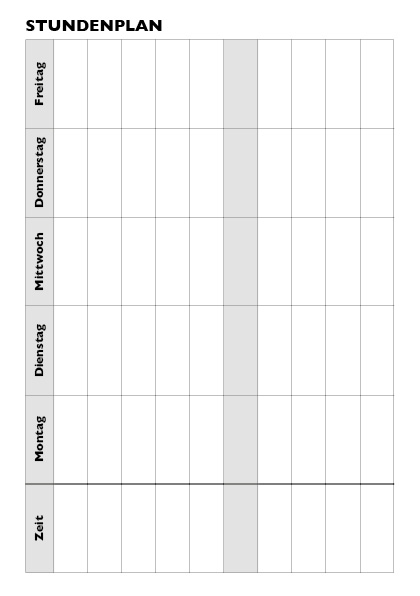 Inhaltsseite Stundenplan